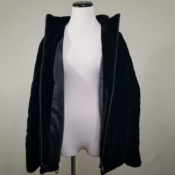 Ralph Lauren Womens L Plush High Neck Jacket Long Sleeve Full Zip Gorpcore Black - Picture 3 of 7